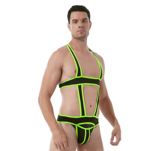 easyforever Men's Hollow Out One-piece Jockstrap Leotard Underwear Wrestling Singlet Bodysuit Mankini2