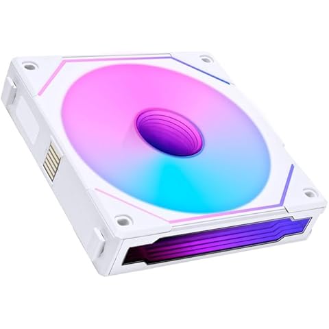 Lian Li UNI Fan SL-Infinity 120 Reverse Blade-Single Pack-ARGB Fan-Daisy-Chain Design-Infinity Mirror-Cable Management-Customizable Lighting Effects-White-(UF-RSLIN120-1W) Cover