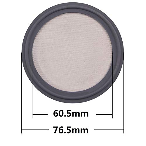 Image of DERNORD 2.5 inch FKM Sanitary Gasket w /Stainless Screen - Tri Clamp Clover (625 Mesh)