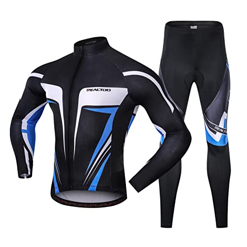 LIANGYAN Conjunto de malha masculina de ciclismo Camiseta de manga longa respirável para bicicleta J