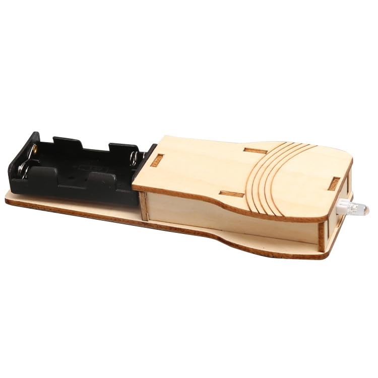 Kit de linterna de madera para bricolaje, experimentos científicos STEM para niños, kits de ciencia educativa con luz LED, soporte de batería y piezas de madera, proyecto de ingeniería física para el
