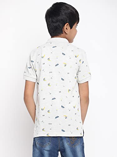 Image of Li'l Tomatoes Boys Cotton Pique Polo T-Shirt | Printed Half Sleeve Casual Summer Wear | Soft & Breathable Fabric | 7-16 Years