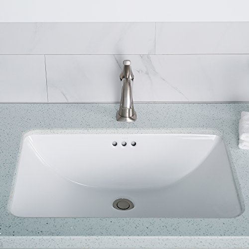 Kraus Elavo 23-Inch Rectangular Undermount White Porcelain Ceramic Bathroom Sink With Overflow, Kcu-251 #TOP2