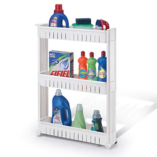 Prateleira Multiuso com Rodizio Branca Arthi Branco, 54.5 x 12.5 x 77.5 cm