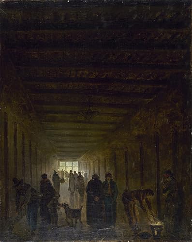 Lienzo impreso Corridoio della prigione di Saint Lazare de Hubert Robert para decoración, 60x90cm