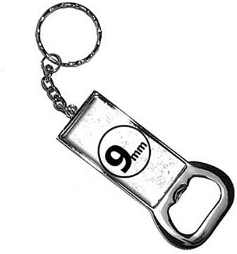 Graphics and More Ring Bottlecap Opener Key Chain, 9mm Bullet - Weapon Gun (KK1850)