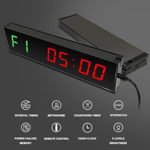 Cronómetro LED programable CHEWYZ de 6 dígitos para fitness, ideal para gimnasio, entrenamiento en casa y cronometraje de carreras miniatura 2