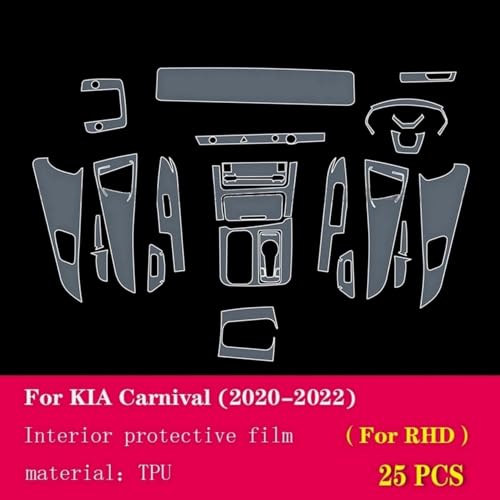 Película protectora de panel de salpicadero para evitar arañazos en Carnival RHD 3