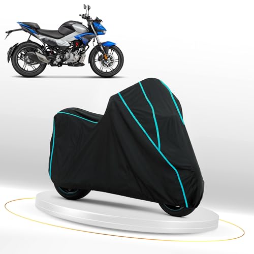 Image of Waterproof Bike Cover for Hero Xtreme 125R | Dustproof, UV Heat Resistant & Windproof with Full Bottom Elastic, Heavy Duty Polyester Fabric, Triple Stitched - Black