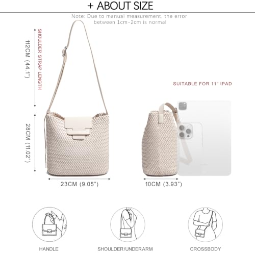 Image of JINMANXUE Woven Tote Bag For Women,Travel Shoulder Bag, Large Hollow Beach Soft Satin Handbags Hand-woven Satchel Clutch