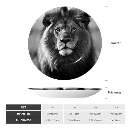 Assiette décorative lion pour salon et bureau avec support chic - 3
