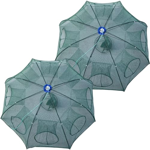 Kit 2 Rede Armadilha Pesca Covo 8 Bocas Peixe Pequeno Lambari Siri Camarão Tilápia Retrátil