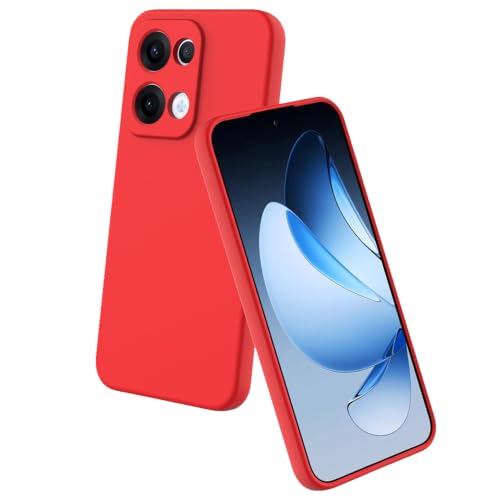 Image of Back Cover for Oppo Reno13 5G | Full Camera Protection | Premium Liquid Silicon Case | Flexible Bumper Case for Oppo Reno13 5G (Red)