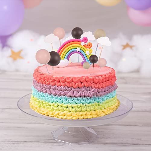 Gyufise 30Pcs Mini Balloon Cake Topper Brown Foam Ball Cake Topper Decorations Faux Pearl Balls Diy Cake Insert Topper Baking Decoration For Wedding Baby Shower Girls Boys Birthday Party Supplies #TOP3