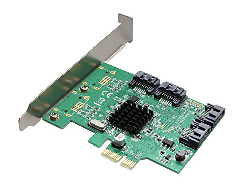 Image of PCIe 2.0 x1 4 Port SATA III Non-RAID Card, Marvell 9215, with Low Profile Bracket