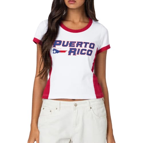 Puerto Rico Shirt for Women Puerto Rican Shirts Boricua Tshirt Graphic Printed Crop Top Casual Summer Tees4