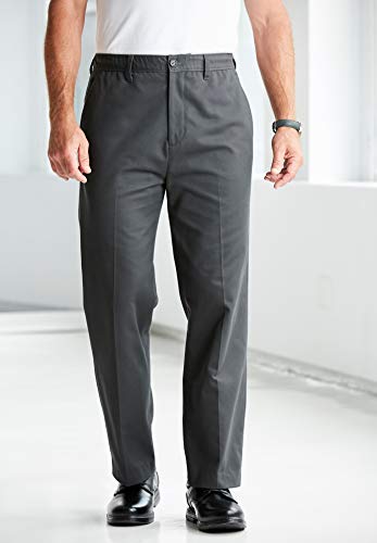 KingSize Men's Big & Tall Relaxed Fit Wrinkle-Free Full Elastic Plain Front Pants4