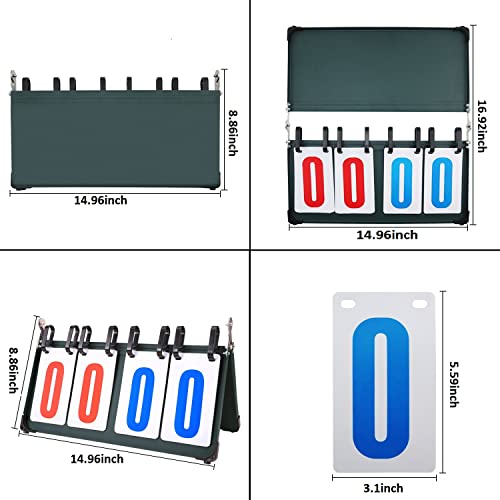 Zht 4-Digit Scoreboard Scores 1-99, Portable Tabletop Flip Scorekeeper Score Flipper For Volleyball Basketball Table Tennis Any Competitive Sport. #TOP1