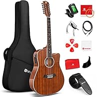 ✔ Outstand Sound: Sapele body offers a consistent, balanced tonal, making it compatible with a diverse range of playing styles. Dreadnought body enhance the loud, full, impressive sound makes the echo-like sound more stunning ✔ Precise Tuning: 18:1 r...