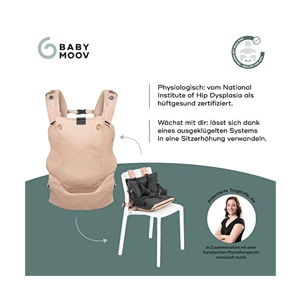 Babymoov Babytrage Moov & Boost Hazelnut beige - ergonomisch, für Babys und Kleinkinder, bis 20 kg – Bild 4