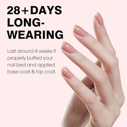 Image of CANNI 9ml Nude Pink Jelly Gel Nail Polish, High Gloss UV LED Soak Off Gel