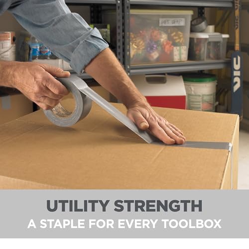 Image of 3M Utility Basic Duct Tape, 1.88 in x 30 yd, 3 Rolls, Moisture Resistant, Great for Light Duty Temporary Indoor Repairs for Tile, Laminate, Plastic, Wood, and Glass, Tear by Hand (1030-3PK)