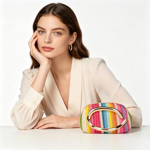 Image of Women Acrylic Clutch Box Metal Handle Evening Bag Trendy Ladies Shoulder Crossbody Purse for Wedding Party Causal