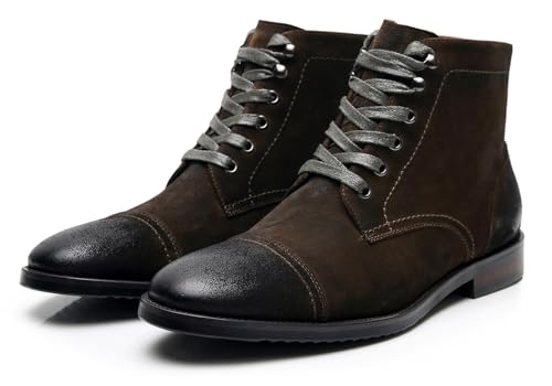 Santimon Mens Oxfords Boots Dress Casual Suede Ankles Boots Fashion TuxedoFormal Business Wedding Prom Party Lace Up Chukka Boots for Men