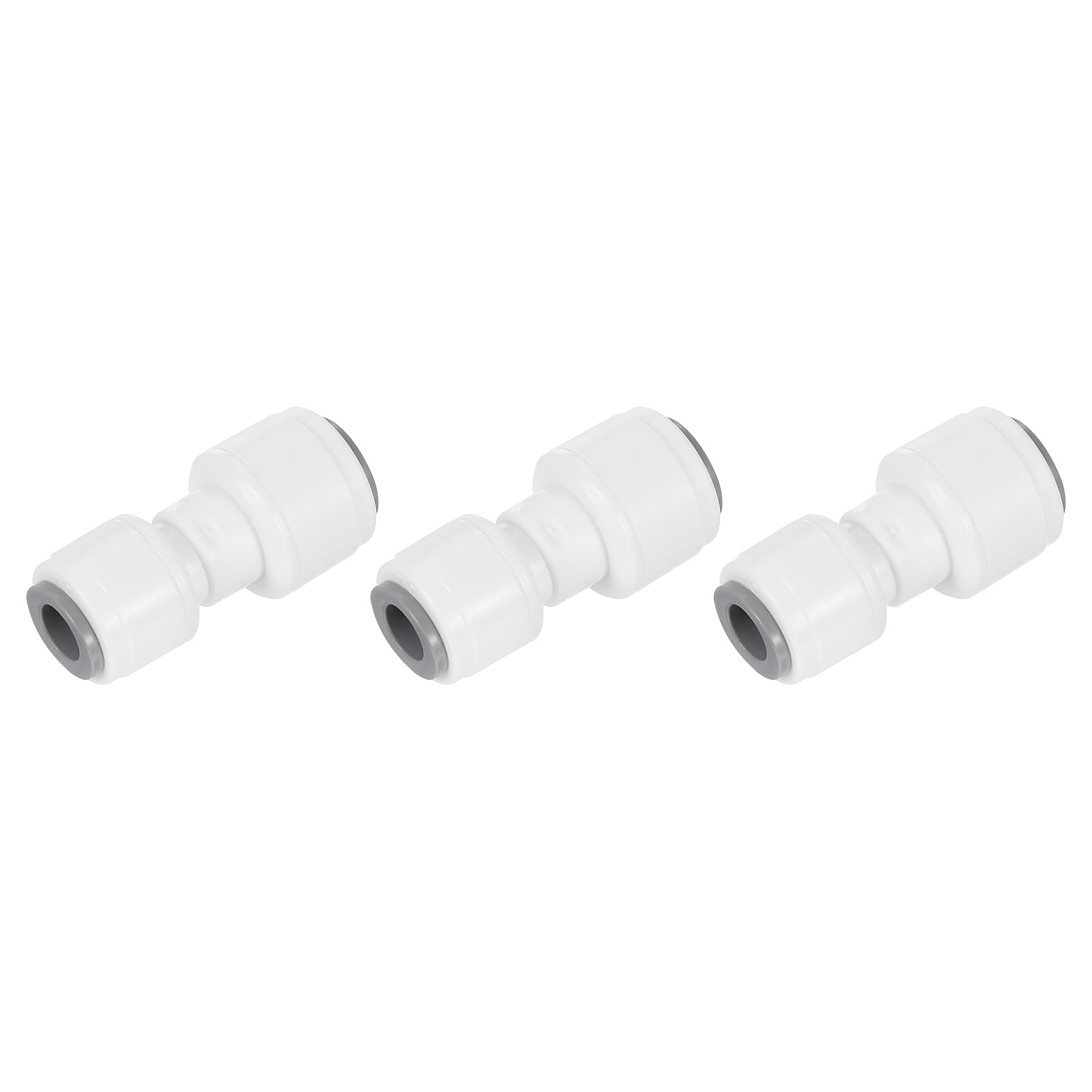QUARKZMAN 3 szt. Złączki ciśnieniowe, 1/4" OD x 5/16" OD złączki do węży i węży powietrznych Szybkozłączka Plastikowe proste połączenie do systemu wodnego RO, biały (6-8 mm)
