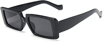 Dollger Rectangle Sunglasses for Women Accessories 70s Vintage Square Thick Frame Glasses Retro UV Protection Shades