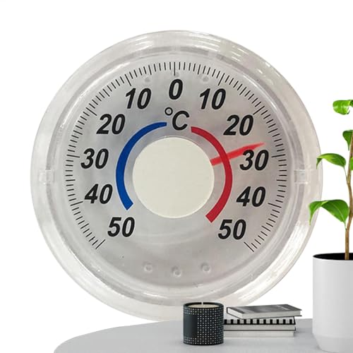 Termografo Analogico Esterno - Termometro A Finestra Trasparente Adesivo Display A Due Scale Di Colori | Termografo A Parete O Interno Facile Da Leggere Per La Temperatura