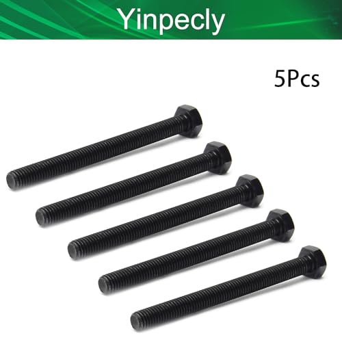 Image of 5Pcs Hex Bolts, M8-1.25x90mm Carbon Steel Hex Screw Bolts Metric Rustproof Fully Threaded Hex Drive Cap Bolts Screw Fastener Hardware Black