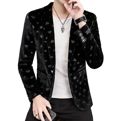 Men's Slim Fit Outwear Blazer Floral Print Autumn Suit Jacket Casual Blazer Sports Coat