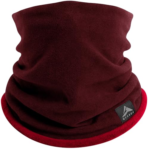 GXCROR Winter Schlauchschal, Wendbarer Fleece Halsschlauch, Winddichte Gesichtsmaske, Warmer Halswärmer für Herren & Damen