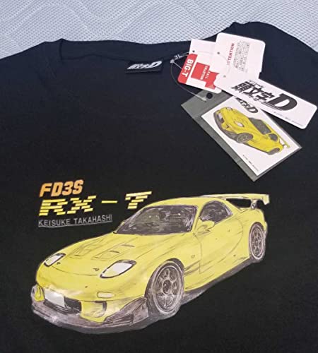 頭文字D イニシャルD 半袖 プリントTシャツ マツダ RX-7 FD-3S ブラック 3L ビックサイズ タグ&ステッカー付 頭文字D イニシャルD 半袖 プリントTシャツ マツダ RX-7 FD-3S ブラック 3L ビックサイズ タグ&ステッカー付