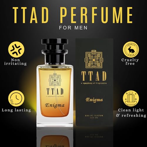 Image of TTAD Enigma Luxury Perfume for Men 100ml | Long Lasting Sweet Spicy Woody Eau De Parfum | Whiskey & Spicy Notes with Oudh, Sandalwood, Patchouli & Leather | Premium Evening Fragrance for Men