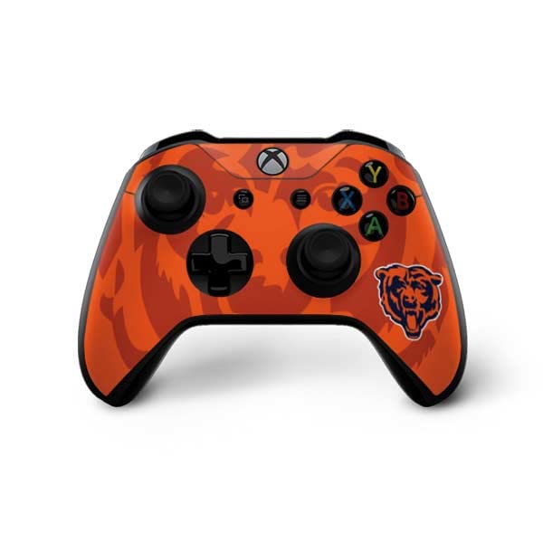 Skinit Decal Gaming Skin Compatible with Xbox One X Bundle - Officially Licensed NFL Chicago Bears Double Vision Design