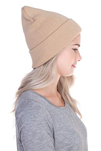 Image of Top Level Beanie Men Women - Unisex Cuffed Plain Skull Knit Hat Cap