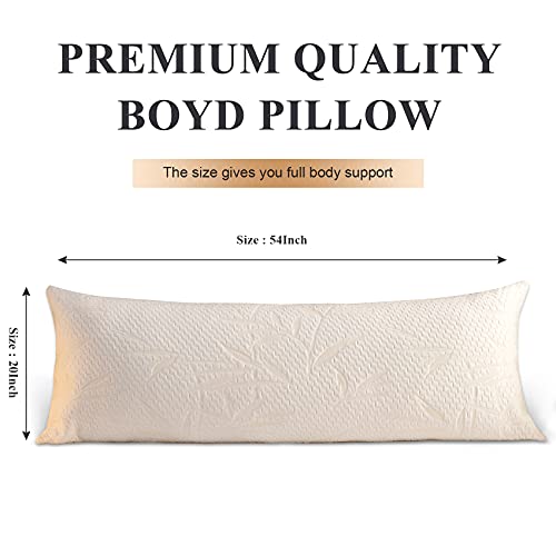 Decroom Full Body Pillow -Zipped Bamboo Cover-Breathable Cooling For Pregnancy And Long Side Sleeper-20 X 54 Inch #TOP6