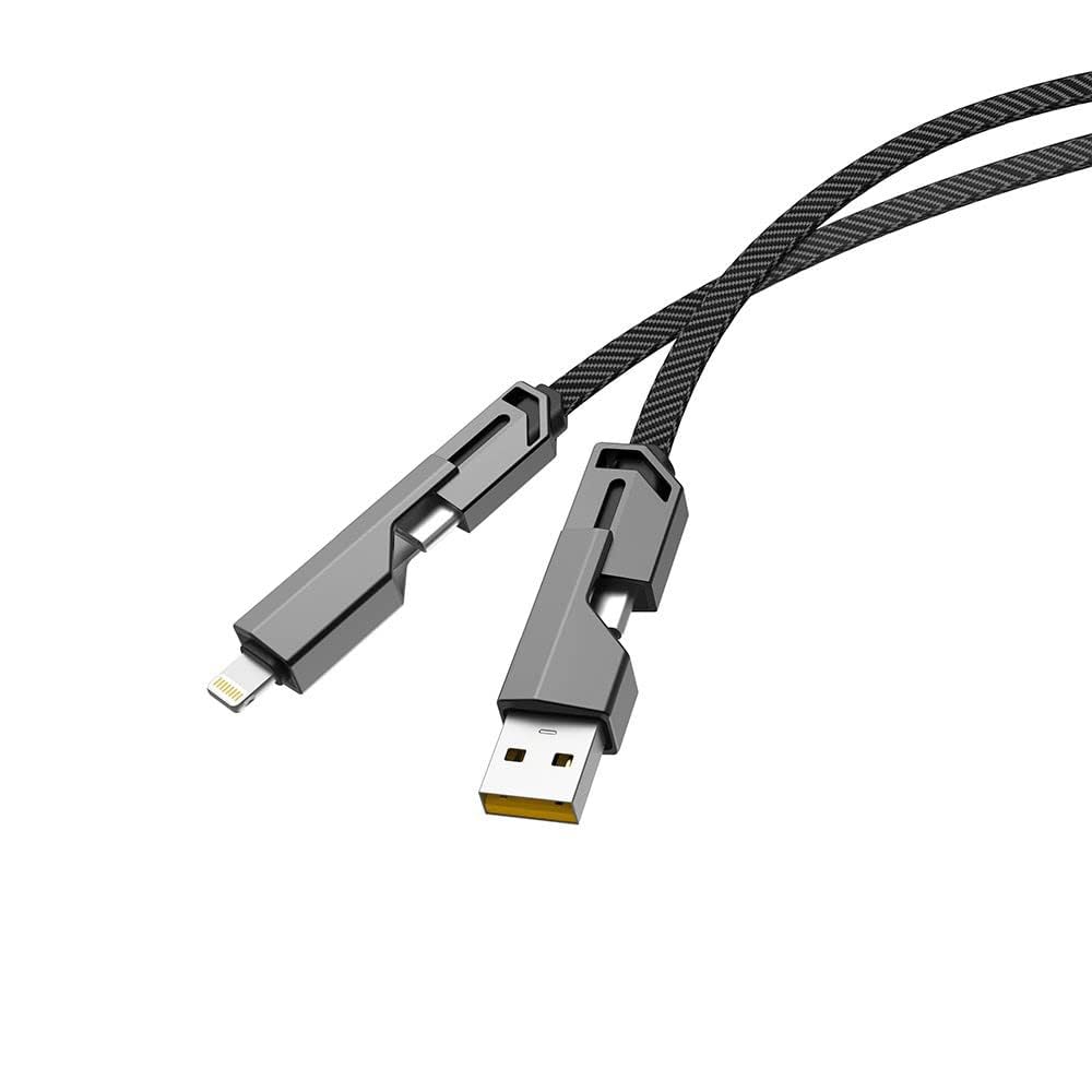 KPS 4 In 1 Fast Charging Data Cable | Portable Cord For Travel/Outdoor | Cable & Accessories | With Lightning To Type C/To Type A/Type C To C/Type C To A | Mobile Accessories (Pack of 1,Multicolor) (B0D2R6PTGR) Amazon Price History, Amazon Price Tracker