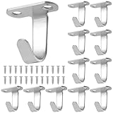 Kssvzz 12 Stück Deckenhaken, Edelstahl haken zum Aufhängen von Garderobe, Schraubhaken mit 24 Schrauben Wandhaken für Decke Pflanzenkorb Boot, Aufhängen Vogelhäuschen, Laternen (Silbrig)