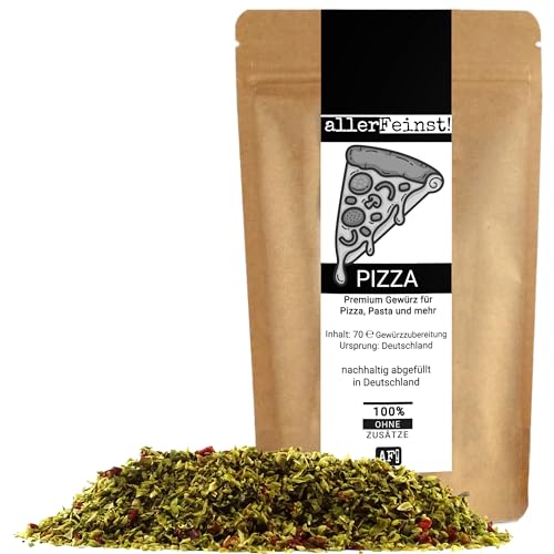 allerFeinst! - Premium Pizza Gewürz | italienische Gewürzmischung für Pizzaliebhaber | Pizzagewürz Gewürzzubereitung für Pizzasoße u. Pasta Sauce 1er Pack (1 x 70g)