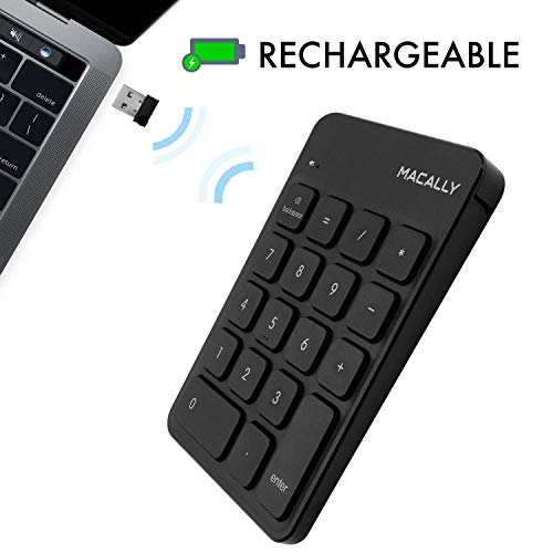 Macally 2.4G Wireless Numeric Keypad Keyboard for Laptop, Apple Mac iMac MacBook Pro/Air