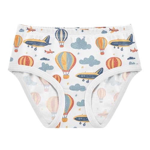 ZZKKO Hot Air Balloon and Airplane Girls Underwear Toddler Panties for Girls Comfort Brief Size 2T-8Y