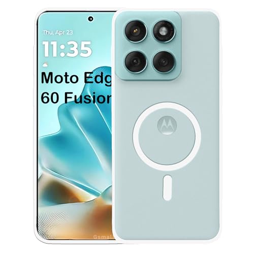 Image of amazon basics Luxury Paper Thin Case Cover for Moto Edge 60 Fusion 5G | Matte Finish | Compatible with magsafe | (White, Moto Edge 60 Fusion 5G)