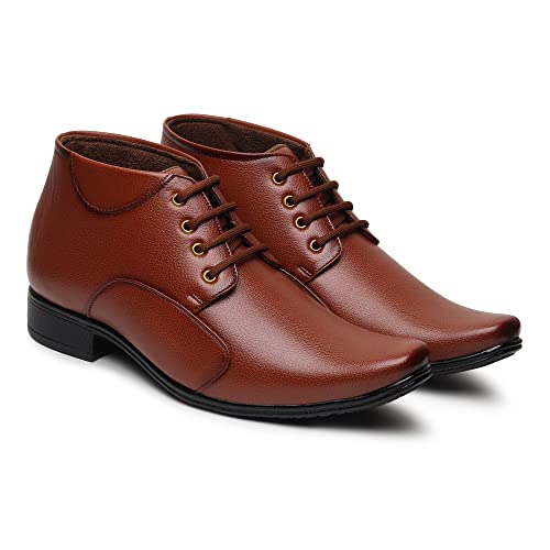 Image of Zixer Synthetic Leather Ankle Formal Shoes Men || Office Shoes for Men Stylish || Chukka Boots Men Long Shoes for Men Long Boots