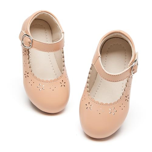 Image of PHIRAMIN Toddler Flower Girl Dress Shoes - Little Girl Mary Janes Flats Wedding