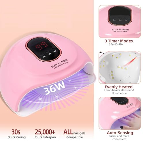 Kit de uñas acrílicas para principiantes con lámpara y taladro miniatura 4