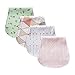 Baby Burp Cloths 4 pack, 100% Organic Cotton | Large, Triple Layer, Ultra Absorbent & Soft |Burping Rag for Newborn, |Baby Shower Set for Girls “ Gracie ” By Chunky Chops