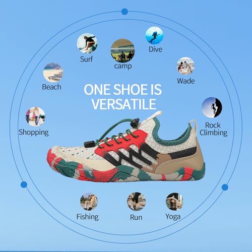 Image of SIOSNETA Hike Barefoot Shoes for Women Men, Wide Toe Water Shoes for Hiking,Breathable Non-Slip Athletic Footwear,